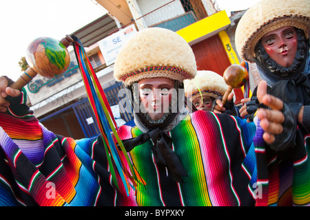 Parachicos at the Fiesta Grande or the Grand Festival, Chiapa De Corzo, Chiapas, Mexico Stock Photo