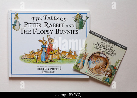 Beatrix Potter book and disc of the Tales of Peter Rabbit isolated on white background Stock Photo