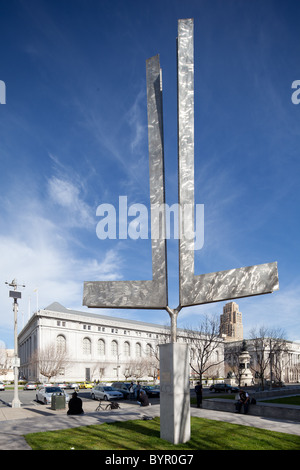 Double L Eccentric Gyratory sculpture by George Warren Rickey. Stock Photo