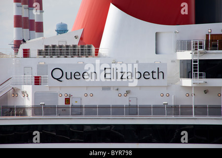 The Queen Elizabeth cruise ship in Port Everglades, Fort Lauderdale, Florida Stock Photo