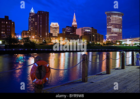 Skyline of Cleveland, Ohio, USA Stock Photo