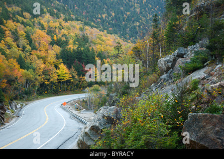 Crawford Notch State Park - Route 302 during the autumn months in the White Mountains, New Hampshire USA Stock Photo