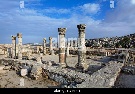 Ruins of the Byzantine Church at the Citadel, Amman, Jordan Stock Photo