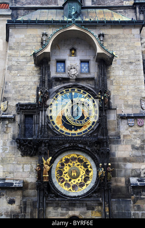 Prague Astronomical clock Prague clock and Apostles figures moving in ...