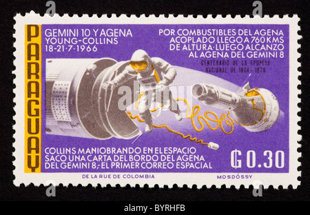 Postage stamp from Paraguay depicting Gemini 10.