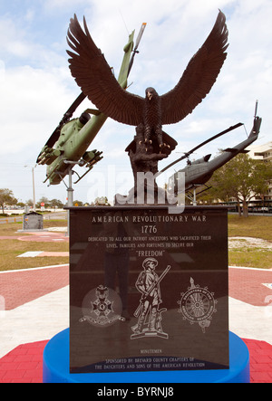 American Revolutionary War Monument at Brevard Veterans Memorial Center on Merritt Island Florida Stock Photo