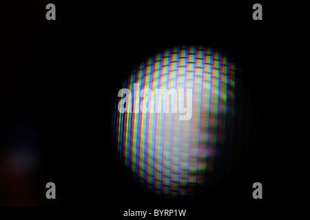 Closeup of the pixels on an 80's Curtis Mathes television, magnified ...