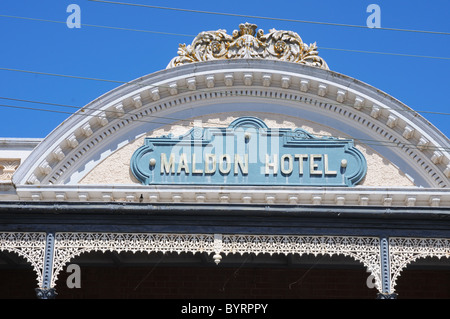 The Maldon Hotel in the goldrush town of Maldon in Victoria Australia Stock Photo