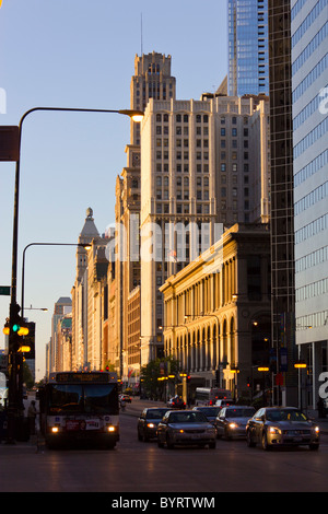 street scene on MIchigan Avenue, Chicago, Illinois, USA Stock Photo