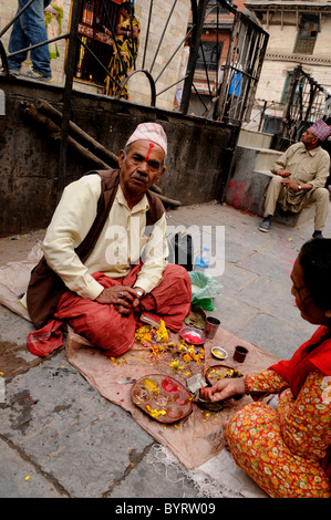 hindu fortune teller, peoples lives ( the nepalis ) , life in kathmandu , kathmandu street life , nepal Stock Photo