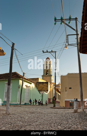 Streets of Trinidad early in the morning, Sancti Spiritus, Cuba, Caribbean. Stock Photo