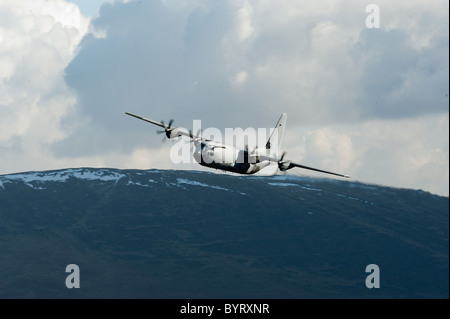 C-130 raf teansport plain hercules aircraft workhorseLowe flying in north wales the mach loop they go as low as 250ft