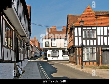 A street scene in Midhurst town in West Sussex North Street this is Red Lion Street Stock Photo