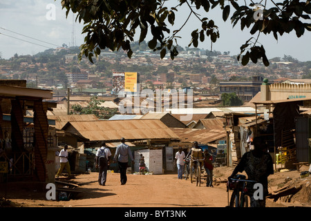 Pedestrians ply the city streets of Kampala, Uganda, East Africa. Stock Photo