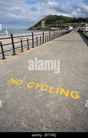 No cycling sign on promenade Stock Photo