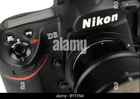 Detail shot of a Nikon D3 full frame digital camera DSLR Stock Photo