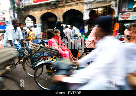 Busy streets in Lucknow , India. Stock Photo