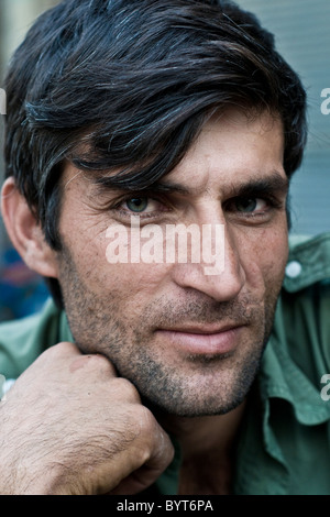 Portrait of a handsome young Kurdish man from the city of Midyat, in Mardin Province, in the eastern Anatolia region of Turkey. Stock Photo