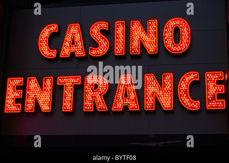 Las Vegas Casino Entrance - Planet Hollywood - Neon Signs Stock Photo