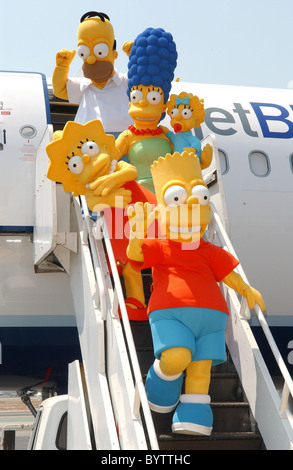 Unveiling of Jet Blue's 'Simpson's' themed airplane at the Burbank Airport in celebration of 'The Simpsons' movie release Stock Photo