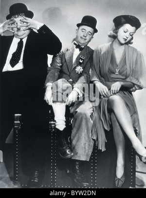 LAUREL AND HARDY US film comedy pair with Oliver Hardy at left and Stan Laurel in unidentified film Stock Photo