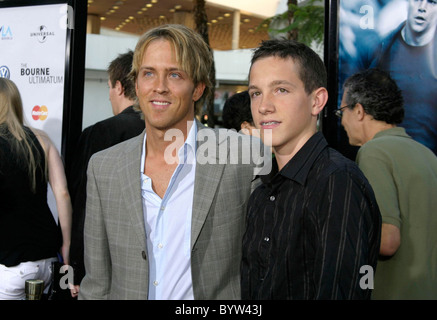 Larry Birkhead and his Nephew 'The Bourne Ultimatum' World Premiere held at the Arclight Theater - Arrivals Los Angeles, Stock Photo