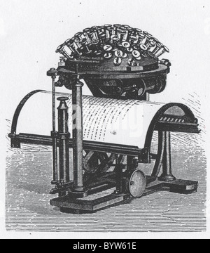 Writing Ball Rasmus Malling-Hansen (1835 - 1890) created this 'writing ball', the world's first commercially produced Stock Photo