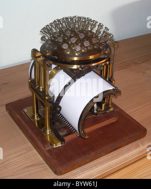 Writing Ball Rasmus Malling-Hansen (1835 - 1890) created this 'writing ball', the world's first commercially produced Stock Photo