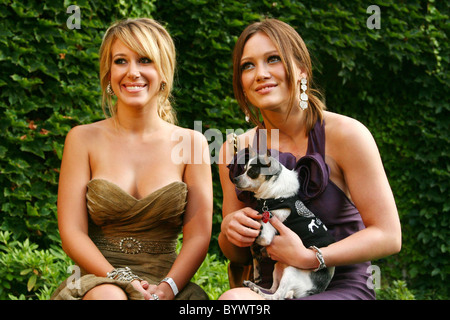 Haylie Duff and Hilary Duff Much Love's Bow Wow Wow Animal Rescue Benefit at the Playboy Mansion - Arrivals Los Angeles, Stock Photo