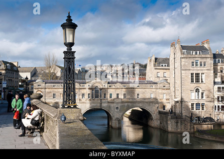 Pulteney Bridge - The City of Bath, Somerset, England Stock Photo