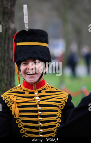 Female Trooper in ceremonial dress Stock Photo