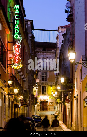 Fado joints and nightlife in Bairro Alto, Lisbon, Portugal Stock Photo