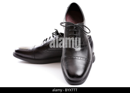 Black boots on a white background Stock Photo