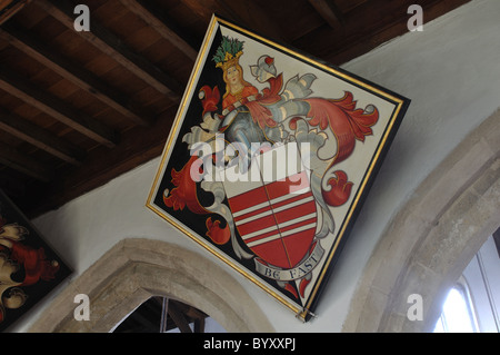 Hatchment in St. Laurence Church, Diddington, Cambridgeshire, England, UK Stock Photo