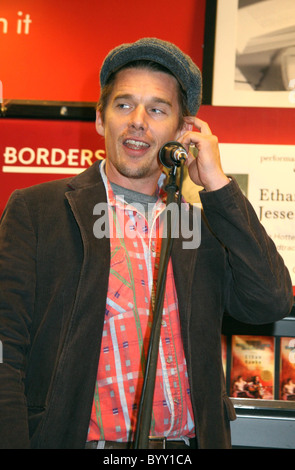 Ethan Hawke 'The Hottest State' book and soundtrack signing at Borders bookstore in Columbus Circle New York City, USA - Stock Photo