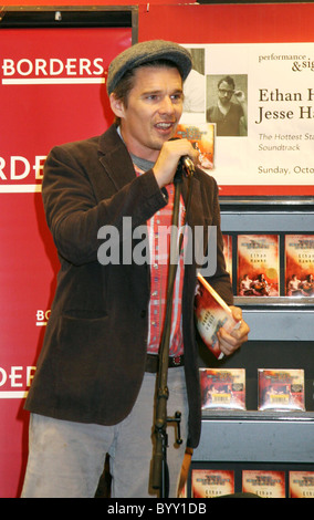 Ethan Hawke 'The Hottest State' book and soundtrack signing at Borders bookstore in Columbus Circle New York City, USA - Stock Photo