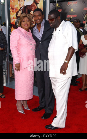 Chris Tucker with his mother Mary Tucker and guest 'Rush Hour 3' Los Angeles premiere at Mann's Chinese Theater Los Angeles, Stock Photo