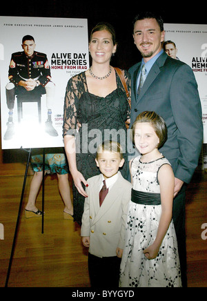 Staff Sergeant John Jones  US Marines and his family The Premiere of  HBO Film Alive Day Memories Home From Iraq at The Morgan Stock Photo