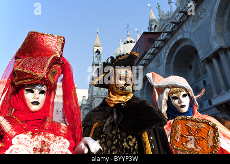 Italy, Venice, typical carnival masks in Piazza San Marco Stock Photo