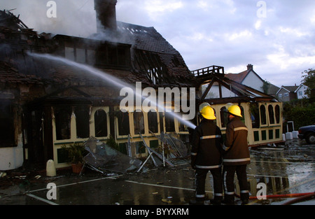Aftermath of a pub fire in Essex Stock Photo