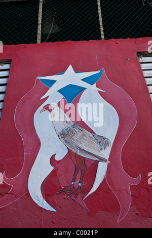 Puerto Real Galleria cockfighting arena on Vieques Island, Puerto Rico. Stock Photo