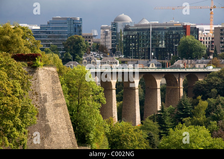 The Passerelle viaduct in Luxembourg City, Luxembourg. Stock Photo