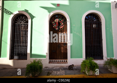 Historic traditional home in Old San Juan, Puerto Rico. Stock Photo