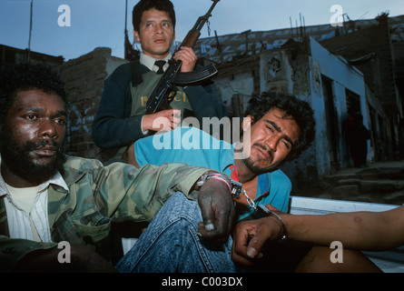 Drug dealers arrested in Shantytown. Lima - Peru Stock Photo