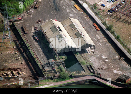 Aerial view of Chillington Wharf canal in Wolverhampton Uk Stock Photo