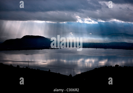 Storm coming in Pamvotis (or 'Pamvotida') lake, Ioannina, Epirus, Greece
