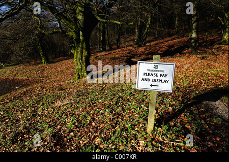 national trust pay and display sign mam tor derbyshire england uk Stock Photo