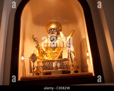 Golden reliquary of St Andrew in the Cathedral in Amalfi on the coast of Campania in Southern Italy Stock Photo