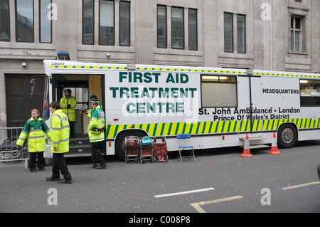 St Johns Ambulance First Aid Treatment Centre Stock Photo