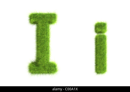 Grass letters, upper and lowercase Stock Photo
